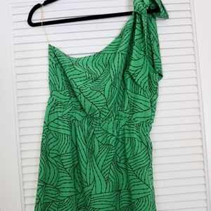 One Shoulder Short Green Dress